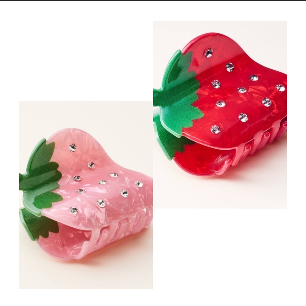 Kate Spade x Target Set of 2 Hair Clips Red Strawberry & Pink Strawberry…